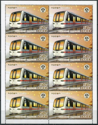 КНДР. 2017. Вагоны пхеньянского метро (Малый лист. MNH OG)