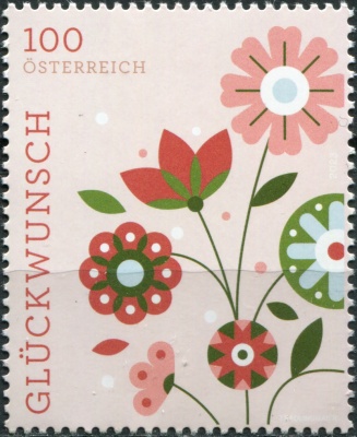 Австрия. 2023. Поздравительные марки. Цветы (Почтовая марка. MNH OG)