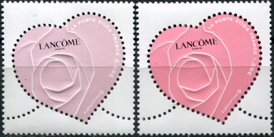 Франция. 2024. Сердечки на день святого Валентина. Lancôme Paris (Серия Почтовых марок. MNH OG)