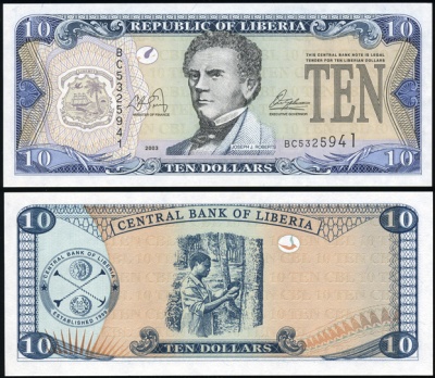 Либерия. 10 долларов (Unc) 2003