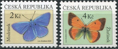 Чехия. 2020. Бабочки (Серия Почтовых марок. MNH OG)