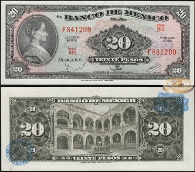Мексика. 20 песо (Unc) 1970