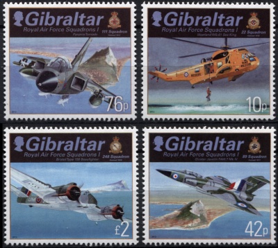 Гибралтар. 2012. Эскадрилии Королевских ВВС (Серия. MNH OG)