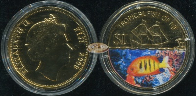 Фиджи. 1 доллар. 2009 (Unc. Эмаль)