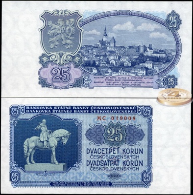 Чехословакия. 25 крон (Unc) 1953