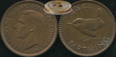 Великобритания. 1 фартинг. 1944. (Unc)