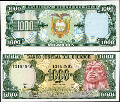 Эквадор. 1000 сукре (Unc) 1988