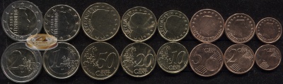 Люксембург. Набор евро (8 монет. 2 биметалла) 2003