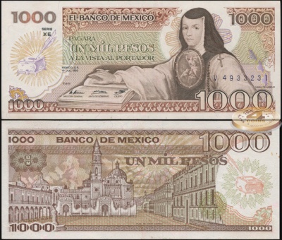Мексика. 1000 песо (Unc) 1985