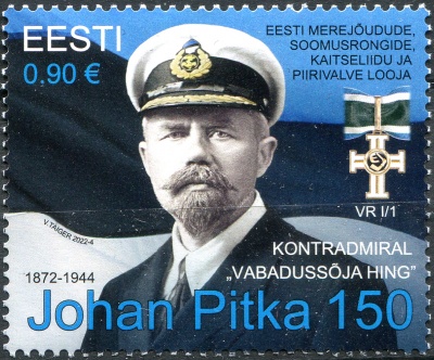 Эстония. 2022. Йохан Питка (1872-1944), контр-адмирал (Почтовая марка. MNH OG)