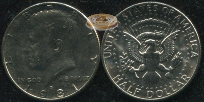 США. 1/2 доллара. 1981.D (Unc)
