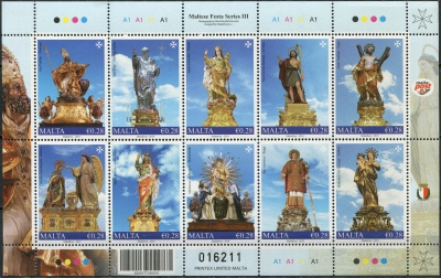 Мальта. 2019. Мальтийские фестивали (III) (Малый лист. MNH OG)