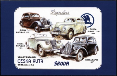 Чехия. 2014. Чешские автомобили - Шкода II (буклет) (Малый лист. CTO Гашеная)