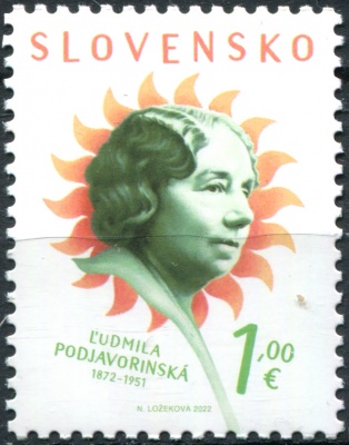 Словакия. 2022. 150-летие со дня рождения Людмилы Подъяворинской, 1872-1951 (Почтовая марка. MNH OG)