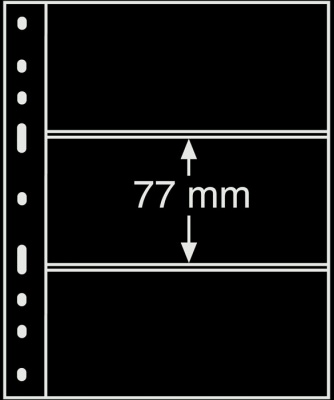 Черный лист Optima на 3 ячейки (S). [пачка 10 шт] Оптима (Leuchtturm)