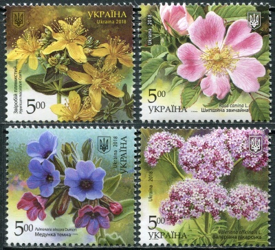 Украина. 2018. Лекарственные и медоносные растения (Серия Почтовых марок. MNH OG)