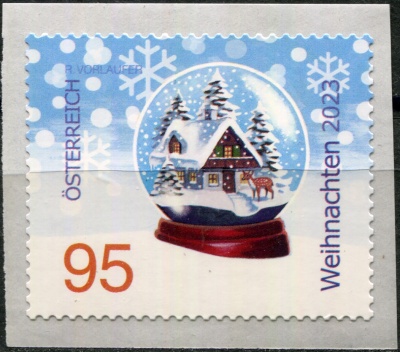 Австрия. 2023. Рождественский снежный шар (Почтовая марка. MNH OG)