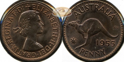 Австралия. 1 пенни. 1955 (Unc)
