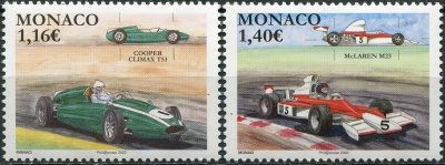 Монако. 2020. Классические гоночные автомобили (Серия Почтовых марок. MNH OG)