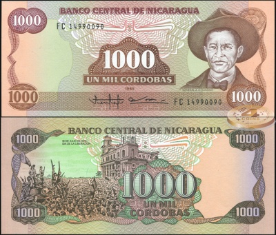 Никарагуа. 1000 кордоб (Unc) 1988
