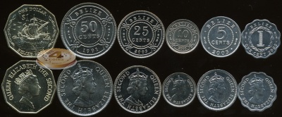 Белиз Набор из 6 монет aUnc-Unc 1989-2010