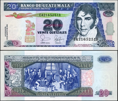 Гватемала. 20 кетсалей (Unc) 2006
