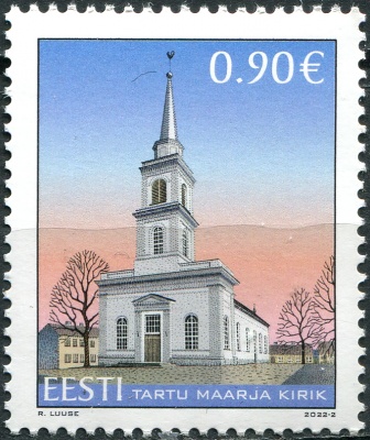 Эстония. 2022. Церковь Святой Марии в Тарту (Почтовая марка. MNH OG)