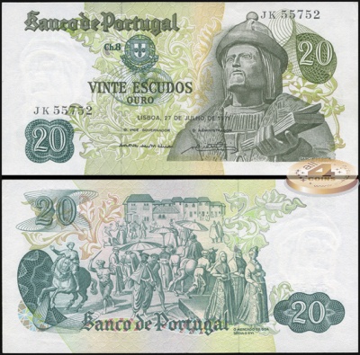 Португалия. 20 эскудо (Unc) 1971