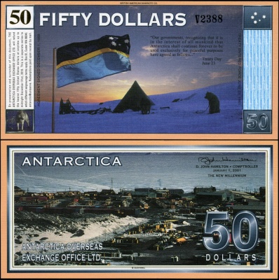 Антарктида. Банкнота 50 долларов. 01.01.2001. Unc. Бумага. Кат.# P.NL