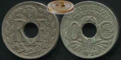 Франция. 10 сантимов. 1924 (VF)