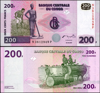 Конго. 200 франков (Unc) 2000