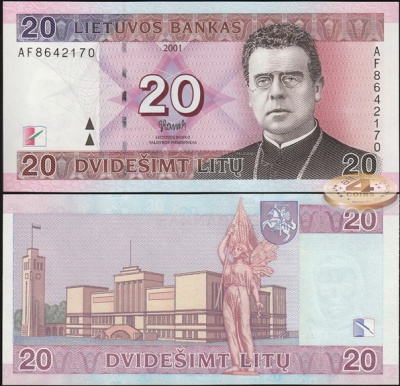 Литва. 20 лит (Unc) 2001