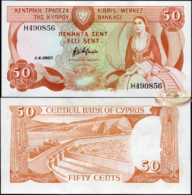 Кипр. 50 сентов (Unc) 1987