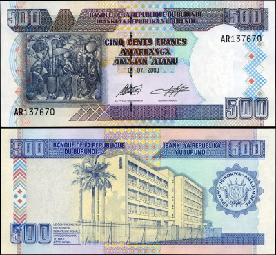 Бурунди. 500 франков (Unc) 2003