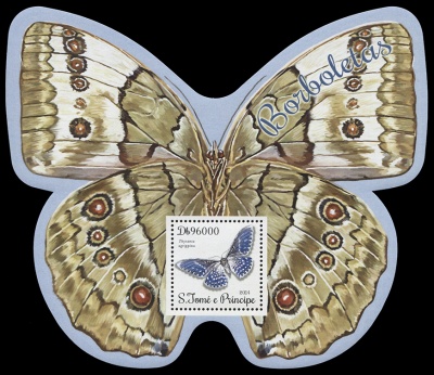 Сан-Томе и Принсипи. 2014. Бабочки (Блок. MNH OG)