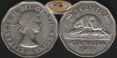 Канада. 5 центов. 1959 (XF)