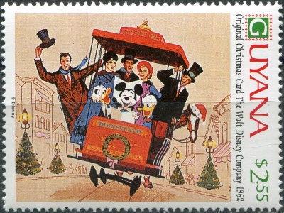 Гайана. 1991. Рождественские открытки компании Уолта Диснея (1962) (Почтовая марка. MNH OG)