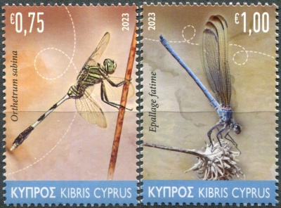 Кипр. 2023. Стрекозы (Серия Почтовых марок. MNH OG)