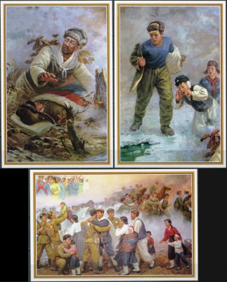 КНДР. 2004. Неофициальный визит великого вождя товарища Ким Чен Ир в КНР (Серия открыток. Mint)