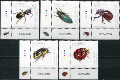 Намибия. 2013. Жуки Намибии. Левый нижний угол (Серия. MNH OG)