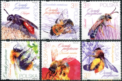Польша. 2021. Полезные насекомые (Серия Почтовых марок. MNH OG)