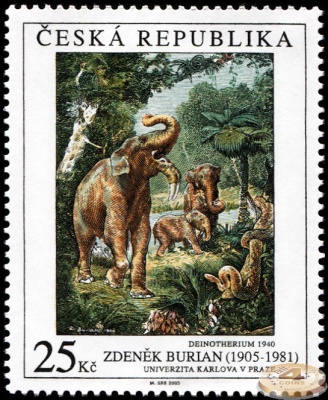 Чехия. 2005. Динотерия. 1940. Зденек Буриан [1905-1981] (Почтовая марка. MNH OG)