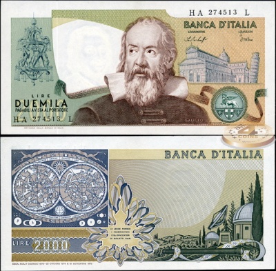 Италия. 2000 лир (Unc) 1976