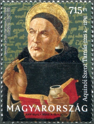 Венгрия. 2023. 700-летие канонизации святого Фомы Аквинского, 1225-1274 (Почтовая марка. MNH OG)
