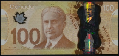 Канада. 100 долларов (Unc. Пластик) 2011