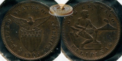 Филиппины /США/. 1 центаво. 1905 (Unc-)
