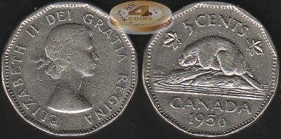 Канада. 5 центов. 1956 (XF)