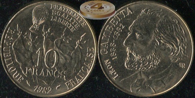 Франция. 10 франков. 1982 (Unc)