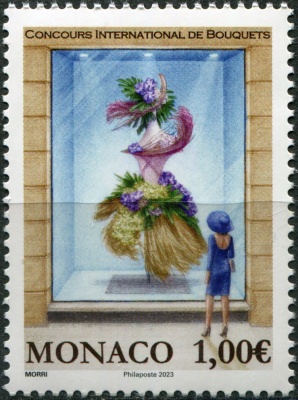 Монако. 2023. Международный конкурс букетов (Почтовая марка. MNH OG)