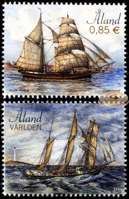 Аландские острова. 2015. Парусные корабли Leo и Lemland (Серия Почтовых марок. MNH OG)